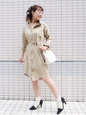 「ソックス×パンプス」｜Kana Yoshidaさん（レディース・158cm）の冬コーディネート