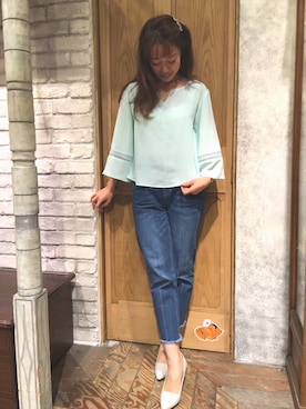 「カットオフ」｜Kana Yoshidaさん（レディース・158cm）の春コーディネート
