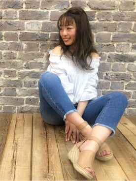 「カットオフ」｜Kana Yoshidaさん（レディース・158cm）の春コーディネート