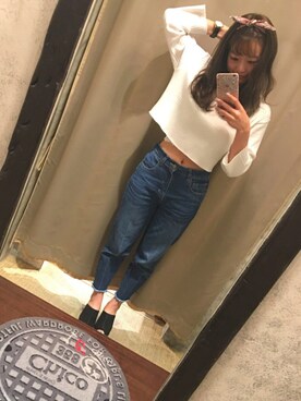 「カットオフ」｜Kana Yoshidaさん（レディース・158cm）の春コーディネート