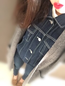 「ZARA（ザラ）のアイテム（その他パンツ、ブルー系）」を使った、Harukaさん（レディース・158cm）の秋コーディネート