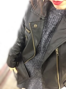 「GU（ジーユー）のアイテム（トップス、ブルー系）」を使った、Harukaさん（レディース・158cm）の秋コーディネート