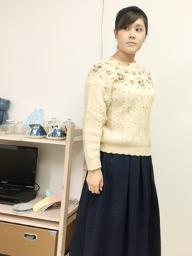 「ハンドメイドニット」｜Jさん（レディース・163cm）の秋コーディネート
