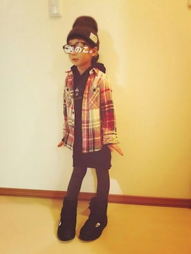 「ヌプシ」｜「アイテム（ワンピース/ドレス）」を使った、きのこ。さん（キッズ・110cm）の秋コーディネート