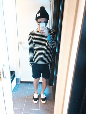 「BLUE BLUE（ブルーブルー）のアイテム（シューズ）」を使った、Bu-Buさん（メンズ・175cm）の春コーディネート