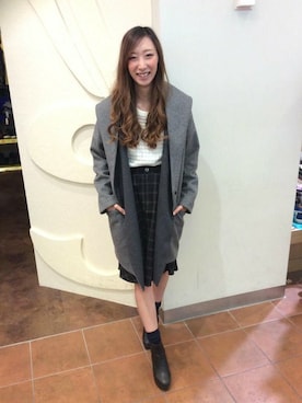 「VENCEEXCHANGE（ヴァンスエクスチェンジ）のアイテム（モッズコート）」を使った、sacchanさん（レディース・162cm）の冬コーディネート