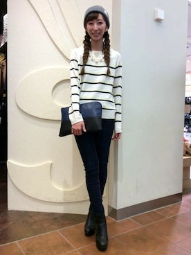 「インディゴデニム」｜sacchanさん（レディース・162cm）の冬コーディネート