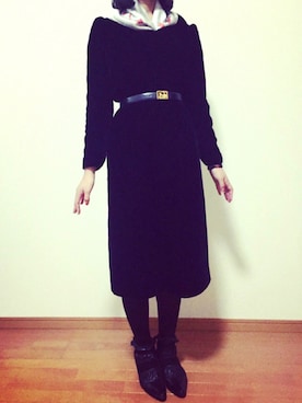 「GIVENCHY（ジバンシイ）のアイテム（ワンピース/ドレス）」を使った、はりーさん（レディース・169cm）の冬コーディネート