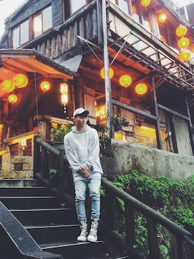 「streetsnap」｜「アイテム（キャップ）」を使った、Shuさん（メンズ・183cm）の秋コーディネート