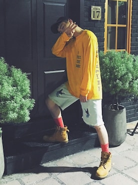 「streetsnap」｜「アイテム（ブーツ）」を使った、Shuさん（メンズ・181cm）の夏コーディネート