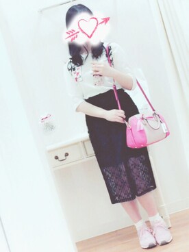 「& chouette（アンドシュエット）のアイテム（ボストンバッグ）」を使った、akaneさん（レディース・157cm）の春コーディネート
