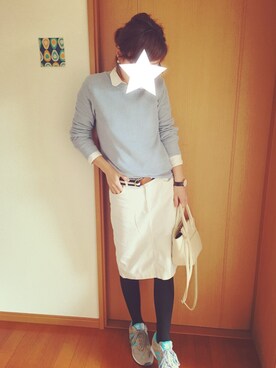 「ブルー x ホワイト」｜eeeさん（レディース・153cm）の春コーディネート