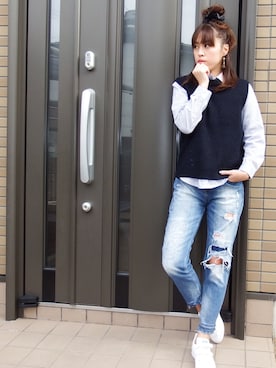 「DISCOAT（ディスコート）のアイテム（ダッフルコート）」を使った、miho🅰ニコさん（レディース・165cm）の冬コーディネート