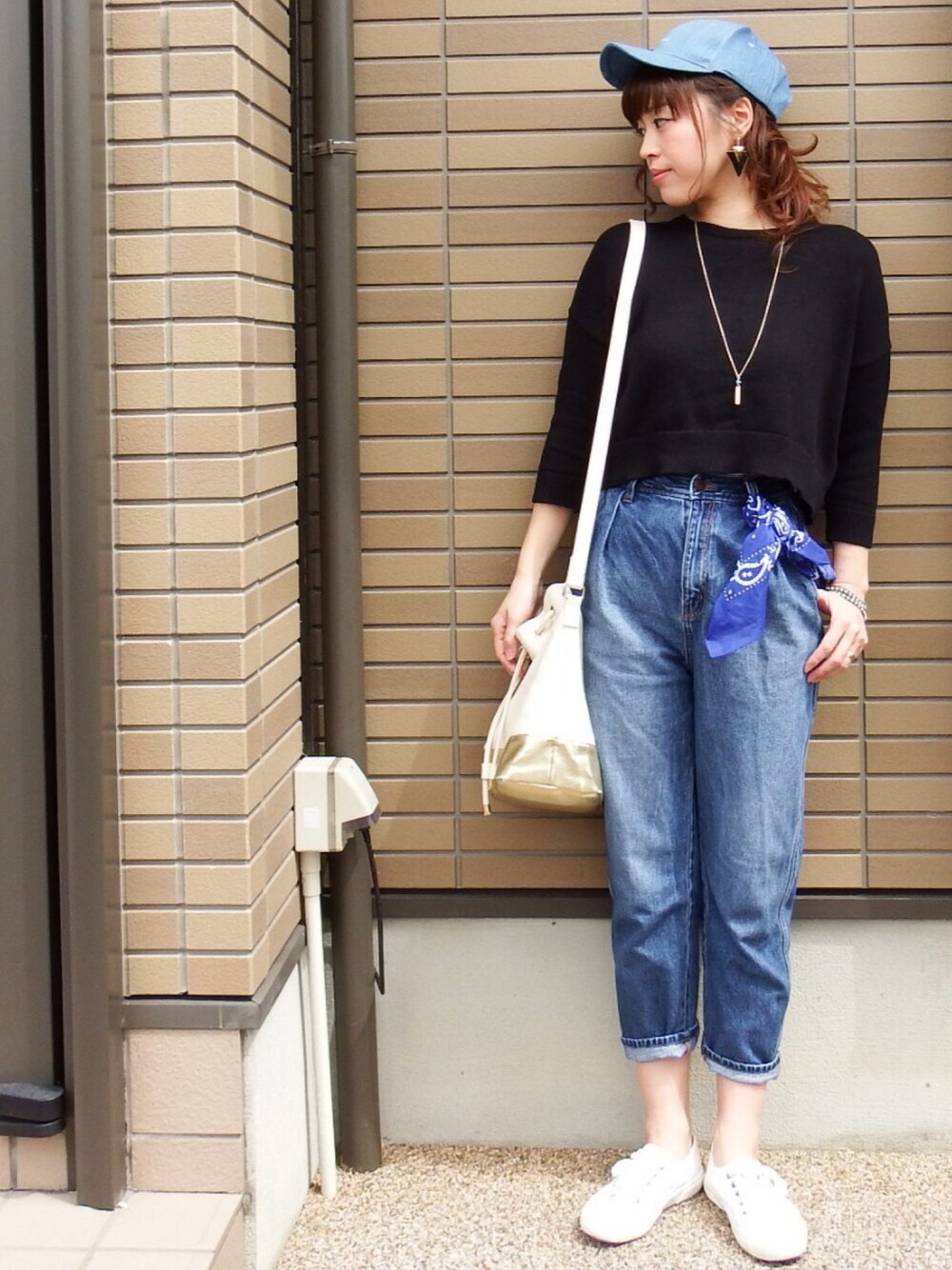 miho🅰ニコさんの「TP COTTON CROPPED HG TOPS-S（SLY）」を使ったコーディネート
