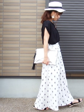 「OZOC（オゾック）のアイテム（バングル/リストバンド）」を使った、miho🅰ニコさん（レディース・165cm）の夏コーディネート