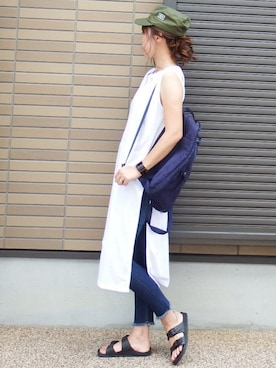 「OZOC（オゾック）のアイテム（バングル/リストバンド）」を使った、miho🅰ニコさん（レディース・165cm）の夏コーディネート