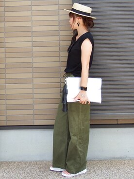 「OZOC（オゾック）のアイテム（その他）」を使った、miho🅰ニコさん（レディース・165cm）の夏コーディネート