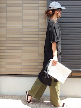 「OZOC（オゾック）のアイテム（バングル/リストバンド）」を使った、miho🅰ニコさん（レディース・165cm）の夏コーディネート