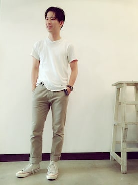 「アイテム（アナログ腕時計）」を使った、タケナガ リキさん（メンズ・171cm・20代）の夏コーディネート