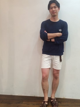 「アイテム（サンダル）」を使った、タケナガ リキさん（メンズ・171cm・20代）の夏コーディネート