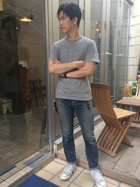 「ポケットＴシャツ」｜タケナガ リキさん（メンズ・171cm）の夏コーディネート