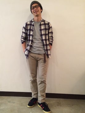 「アイテム（スニーカー、その他）」を使った、タケナガ リキさん（メンズ・171cm）の秋コーディネート