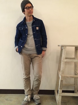 「アイテム（カバーオール）」を使った、タケナガ リキさん（メンズ・171cm・20代）の秋コーディネート