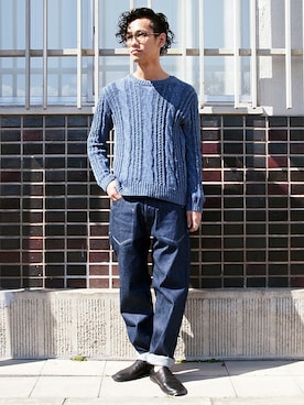 「丸メガネ」｜Fishermanさん（メンズ・173cm）の春コーディネート