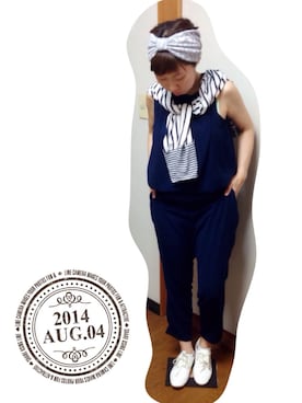「abahouse」｜「アイテム（オールインワン・サロペット）」を使った、Mbさん（レディース・156cm）の夏コーディネート
