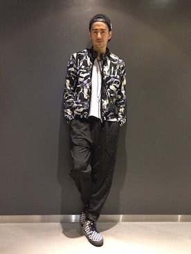 「ジャージーパンツ」｜「アイテム（ブルゾン）」を使った、yuya kudoさん（メンズ・182cm）の秋コーディネート