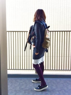 「白いワンピース」｜すぎこさん（レディース・158cm）の冬コーディネート