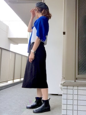 「blue」｜「アイテム（レインシューズ）」を使った、すぎこさん（レディース・158cm）の夏コーディネート