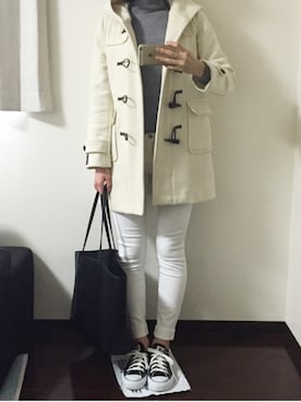 「URBAN RESEARCH（アーバンリサーチ）のアイテム（ダッフルコート）」を使った、momokaさん（レディース・164cm）の冬コーディネート