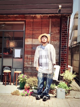 「和ROBE（ワローブ）のアイテム」を使った、zooさん（メンズ・172cm）の夏コーディネート