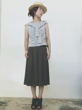 「SOLO&DOUBLE（ソロアンドダブル）のアイテム」を使った、MISAさん（レディース・160cm）の夏コーディネート