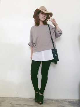 「SOLO&DOUBLE（ソロアンドダブル）のアイテム」を使った、MISAさん（レディース・160cm）の秋コーディネート