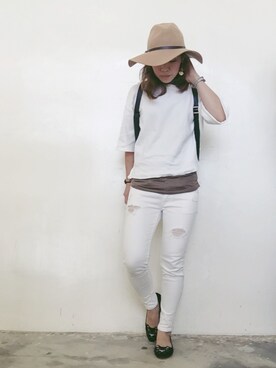 「SLY LANG（スライラング）のアイテム（パンツ）」を使った、MISAさん（レディース・160cm）の秋コーディネート