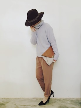 「アイテム（つなぎ/オールインワン、ベージュ系）」を使った、MISAさん（レディース・160cm）の冬コーディネート