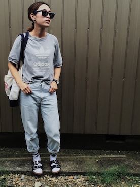 「くつした」｜「アイテム（アナログ腕時計）」を使った、Tomomi Ohashiさん（レディース・153cm）の夏コーディネート
