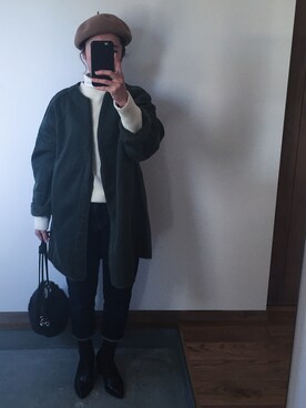 「アイテム（ブーティ）」を使った、Tomomi Ohashiさん（レディース・154cm・20代）の冬コーディネート