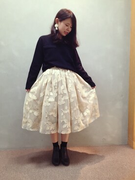 「アイテム（スカート、その他）」を使った、nakamura sayakaさん（レディース・156cm）の秋コーディネート