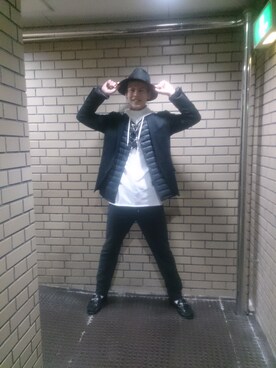 「プルオーバーパーカー」｜「アイテム（ダウンジャケット/コート）」を使った、Kazuhoさん（メンズ・182cm）の冬コーディネート