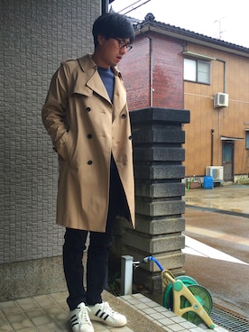 「ユナイテッドアローズ」｜「アイテム（トレンチコート）」を使った、Nさん（メンズ・178cm）の春コーディネート