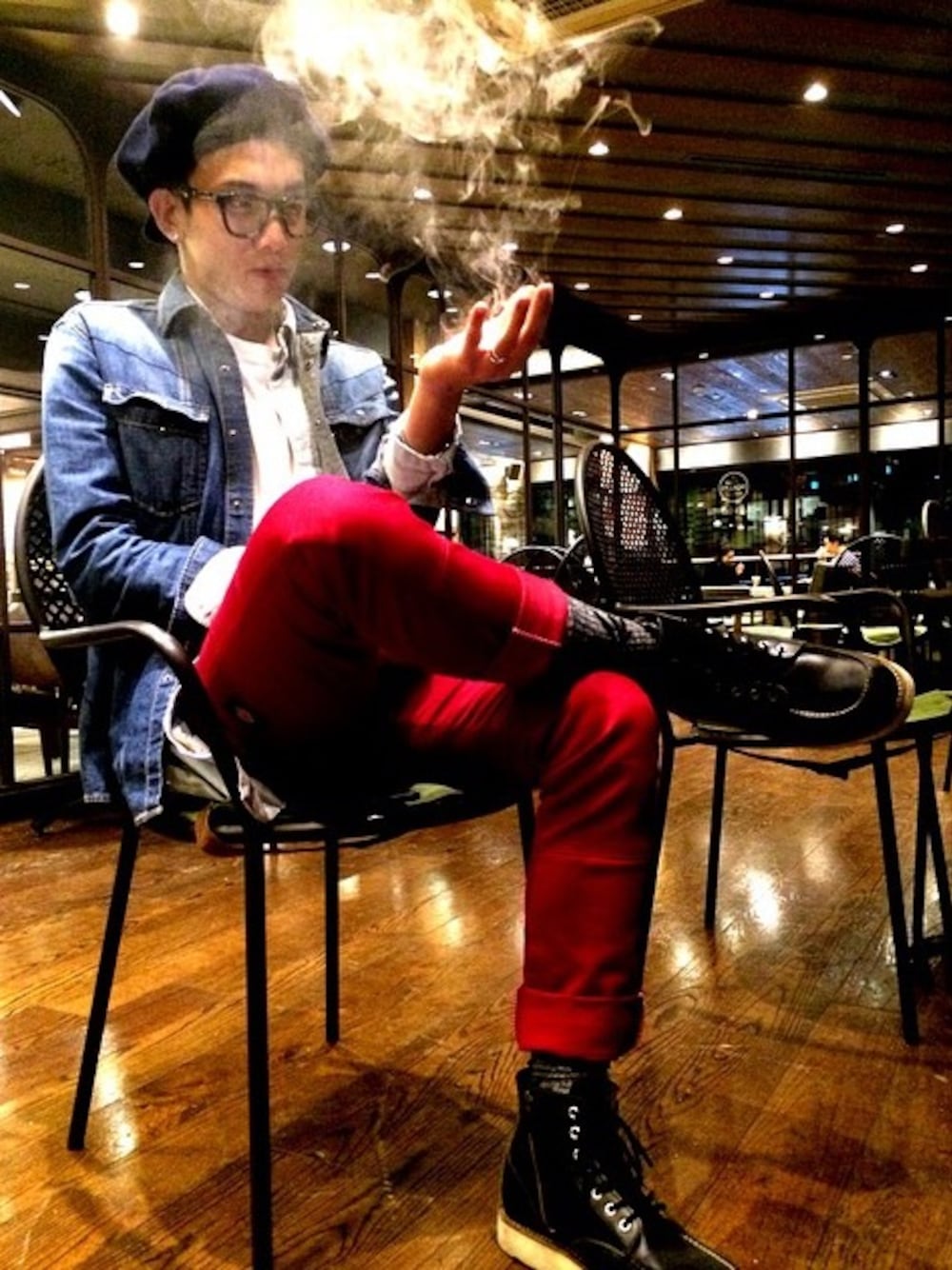 「HUF、Polo Ralph Lauren、Dickies」｜「POLO RALPH LAURENのアイテム（ハンチング/ベレー帽、その他）」を使った、민동욱さん（メンズ・177cm）の冬コーディネートの1枚目の写真