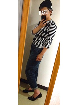 「ブルー x ホワイト」｜MARU○さん（レディース・152cm）の夏コーディネート