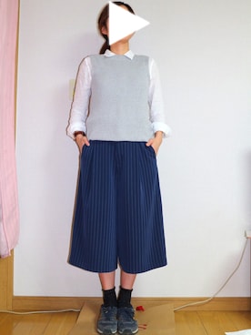「OZOC（オゾック）のアイテム（ベスト）」を使った、tomo117さん（レディース・153cm）の春コーディネート