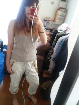 「アイテム（キャミソール、ベージュ系）」を使った、JUNさん（レディース・164cm）の夏コーディネート