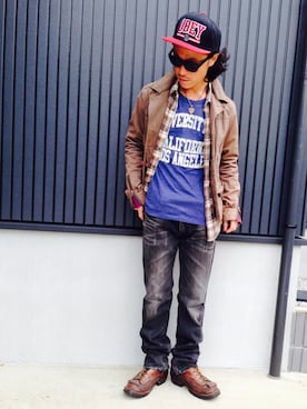 「OBEY」｜「アイテム（ネクタイ）」を使った、satoshixさん（メンズ・170cm）の秋コーディネート