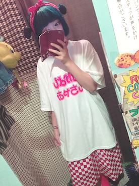 「赤白コーデ」｜もよさん（レディース・156cm）の夏コーディネート