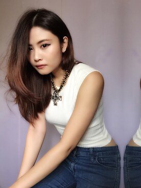 「wearsg」｜「アイテム（タンクトップ）」を使った、Samantha Juliet さん（レディース・164cm）の冬コーディネート